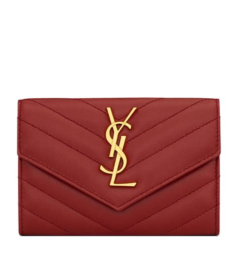 burgundy ysl wallet|CASSANDRE MATELASSÉ small envelope wallet in grain de.